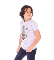 Toontoy Erkek Çocuk Kafes Baskılı Tişört (Mavi)