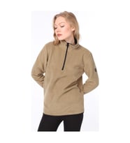 Ghassy Co. Kadın Yarım Fermuarlı Spor Polar Sweatshirt 9 Renk (Bej)