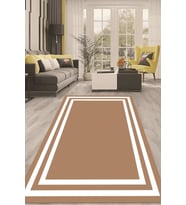 Dijital Kaymaz Taban Yıkanabilir Modern Renkli Salon Halısı Mutfak Halısı Yolluk ND-HT-526 (Kahverengi)