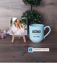 Eczacı Fotoğraflı Dekoratif Taş, Kupa Bardak Beyaz Hediye (Model 5)