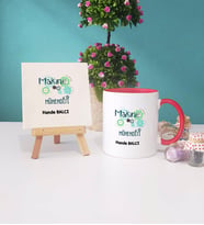 Makine Mühendisi Kupa Bardak Lacivert Dekoratif Taş Baskı (Model 8)