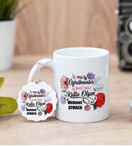 Öğretmene Hediye Seti Kupa Bardak ve Anahtarlık (Beyaz)
