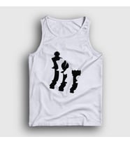 Presmono Unisex Sarı Pieces Chess Satranç Atlet 337788tt (Beyaz)