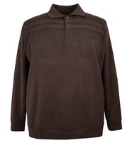 Büyük Beden Polo Yaka Selanik Sweat Antrasit (Kahverengi Açık)