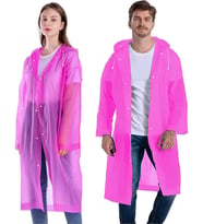 Yağmurluk Eva Kadın Erkek Kapüşonlu Çıtçıtlı (Pembe)