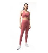 Straight Siyah Yüksek Bel Toparlayıcı, Sıkılaştırıcı Yoga Tayt 25" (Gül Kurusu)