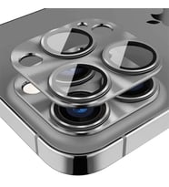 ALLY iPhone 15 Pro-15 Pro Max Metal Tempered Kamera Lens Koruyucu (Gri)