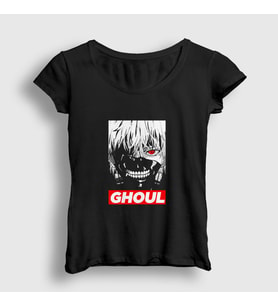 Presmono Kadın Beyaz Ghoul Anime Tokyo Ghoul T-Shirt 136507tt (Siyah)