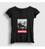 Presmono Kadın Beyaz Ghoul Anime Tokyo Ghoul T-Shirt 136507tt (Siyah)