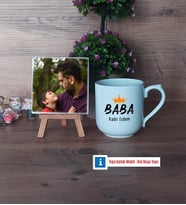 Babalar Günü Hediyesi Fotoğraflı Dekoratif Taş, Kupa Bardak Beyaz HediyeBabaya Hediye (Model 5)