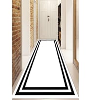 Dijital Baskılı Kaymaz Taban Yıkanabilir Modern Yolluk Ve Koridor Halısı NDU-HT-527 (Beyaz)