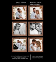 6 Adet 10x10 Çerçeve - Mdf Çerçeve - Mini Kare Fotoğraf Çerçevesi (Kahverengi)