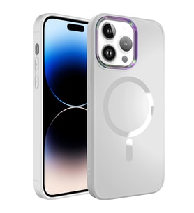 Apple iPhone 14 Pro Max Kılıf Magsafe Wireless Şarj Özellikli Zore Stil Kılıf (Beyaz)