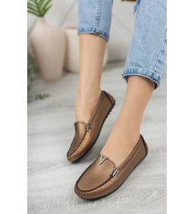 Khayt Flora Casual Günlük Kadın Babet Ayakkabı (Bakır)