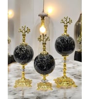 Mercan Başlı Metal Dekoratif Obje (Gold)