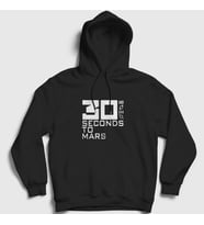 Presmono Unisex Gri Cover 30 Seconds To Mars Kapüşonlu Sweatshirt 377588tt (Siyah)