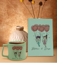 BK Gift Kişiye Özel Sevgili İsimli Yeşil Sert Kapaklı Defter ve Middle Kupa Seti, Arkadaşa Hediye, Yeni İş Hediyesi, Doğum Günü Hediyesi (Model 5)