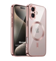 Microsonic Apple iPhone 16 Plus Kılıf MagSafe Luxury Electroplate Yeşil (Rose)