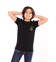 Toontoy Erkek Çocuk Göğsü Arma Detaylı Tişört (Siyah)