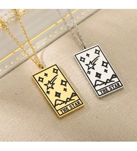 Kişiye Özel 925 Ayar Gümüş The Star Tarot Kolye (Gold)