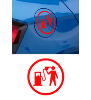 13 X 13 Cm Benzin Deposu Sticker Araba Yakıt Deposu Araba Oto Sticker Siyah (Kırmızı)