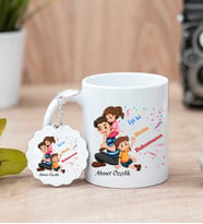 İyi'ki Bizim Babamızsın Kupa Bardak ve Anahtarlık Hediye Seti (Model 5)