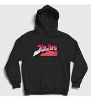 Presmono Unisex Gri Logo Anime Jojo Kapüşonlu Sweatshirt 322737tt (Siyah)