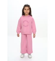 Toontoy Kız Çocuk Baskılı Eşofman Takım (Gül Kurusu)