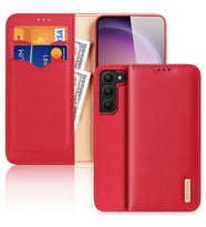 Dux Ducis SM Galaxy S23 Kılıf Mıknatıslı Cüzdanlı Deri Kılıf Hivo Series (Kırmızı)