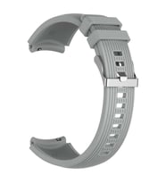 Samsung Galaxy Watch 42mm Active 2 40mm 44mm Kordon Çizgili Silikon Kordon (Gri)