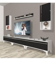 Decoraktiv Eko 270TA Mdf Silver Tv Ünitesi Tv Sehpası (Siyah - Beyaz)