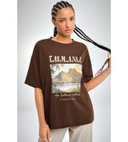Sırt Baskılı Tasarım Tshirt (Kahverengi)