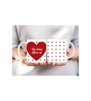Kalp ve Mottolu Tam Boy 3 Boyutlu Tasarım Seramik Kupa Mug - Hediyelik Kupa (06)