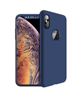 Microsonic Apple iPhone XS Max (6.5'') Kılıf Double Dip 360 Protective (Lacivert)