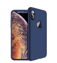Microsonic Apple iPhone XS Max (6.5'') Kılıf Double Dip 360 Protective (Lacivert)