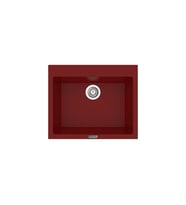 Cristalüx Granit Evye P-X60 Tezgah Altı Ve Tezgah Üstü Kare Mutfak Evyesi 60x50cm (Bordo)
