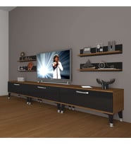 Decoraktiv Eko 270R Slm Silver Tv Ünitesi Tv Sehpası (Siyah - Ceviz)