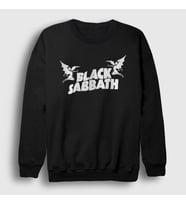 Presmono Unisex Beyaz Logo Black Sabbath Sweatshirt 17774tt (Siyah)