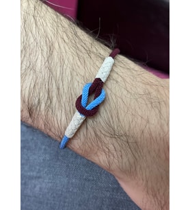Bordo Mavi Gemici Düğümü Gümüş Kazaziye Taraftar Bilekliği : Siyah - 21 cm : Siyah - 20 cm (Gümüş)