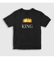 Presmono Unisex Çocuk Beyaz King Kral T-Shirt 381318tt (Siyah)