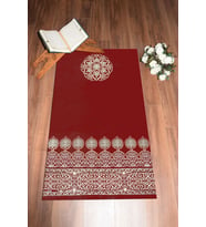 EVDEYA Dijital Baskılı Yıkanabilir Motifli Hediyelik Namaz Halısı Seccade 70x130, SECCADE-44-KAHVERENGİ, (Kırmızı)