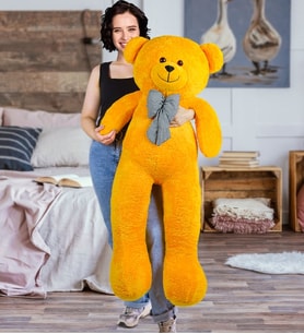 ÖZGÜNER OYUNCAK 140 cm Papyonlu Ayıcık (%100 Yerli) (Sarı)