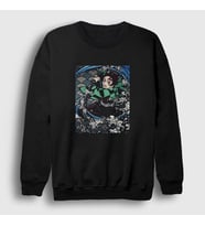Presmono Unisex Beyaz Sword Tanjiro Kamado Anime Demon Slayer Kimetsu No Yaiba Sweatshirt 307788tt (Siyah)