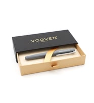 Vogven Marka İsme Özel Mat Rubber Gövdeli Roller Kalem (Gri)
