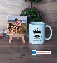 Babalar Günü Hediyesi Fotoğraflı Dekoratif Taş, Kupa Bardak Beyaz Hediye (Model 1)