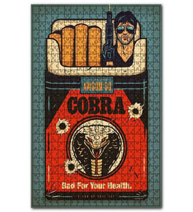 Cakapuzzle Kobra Film Afişi Sylvester Stallone Görseli Puzzle Yapboz MDF (Ahşap) (255 Parça)
