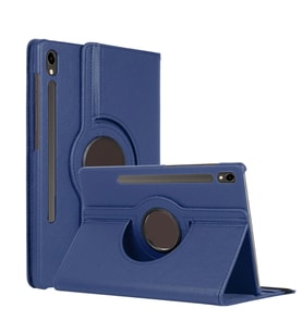 Microsonic Samsung Galaxy Tab S9 X710 Kılıf 360 Rotating Stand Deri Siyah (Lacivert)