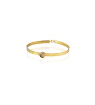 Kadir Jewellery 22 Ayar Altın Kaplama El İşçiliği Zirkon Taşlı Kadın Kelepçe Bilezik (Turuncu)