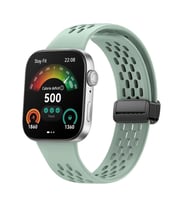 Huawei Watch Fit 3 Kordon Silikon Delikli Magnet Strap (Fit/Fit 2 Uyumlu Değildi (Açık Yeşil)