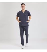 LİKRALI DİNAMİK BASIC  DOKTOR, HEMŞİRE FORMASI – ERKEK, KOYU GRİ (Koyu Gri)